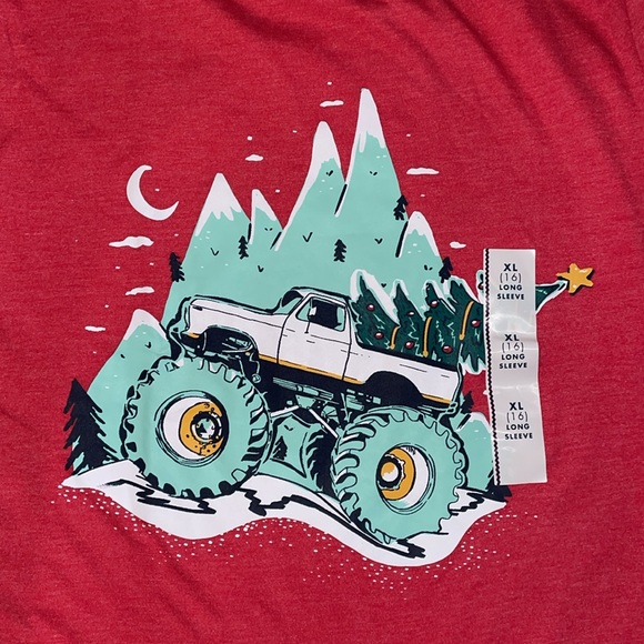 Cat & Jack Christmas Tree Monster Truck Adventure Long Sleeve Shirt - Picture 3 of 3